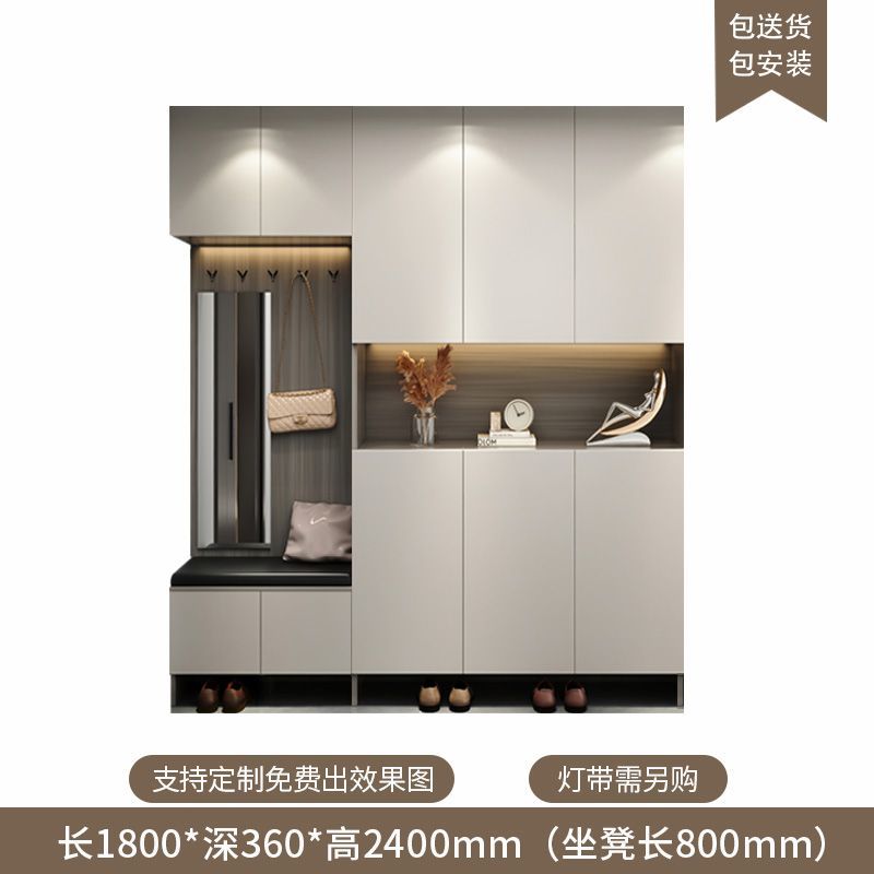 定製進門入戶鞋櫃家用門口一體坐凳靠牆大容量現代簡約玄關鞋櫃