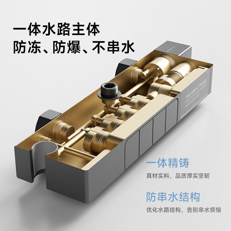 德國曼詩圖簡易淋浴花灑套裝全銅家用衛浴分體式花灑浴室衛生間