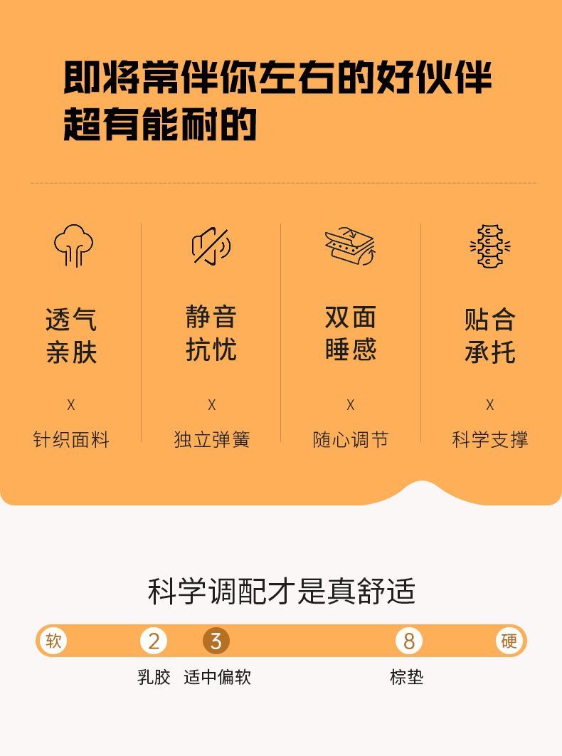 攸萊爾壓縮捲包獨立靜音彈簧乳膠酒店民宿家用1.8m2.2米牀墊22厚