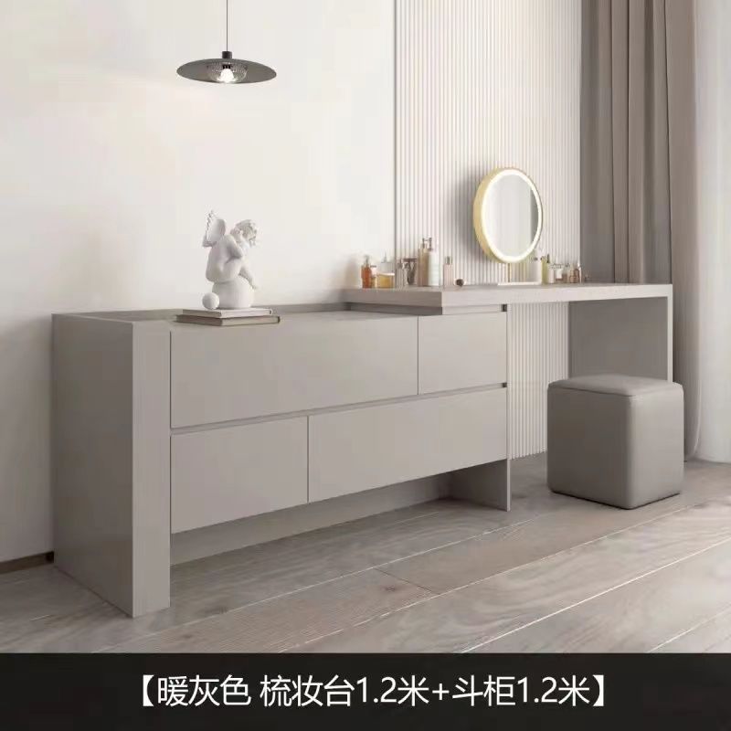 簡約梳妝檯主臥多功能收納櫃一體高檔輕奢網紅梳妝檯組合櫃定製
