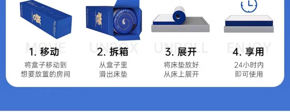 小藍盒壓縮捲包盒子牀墊記憶棉家用彈簧乳膠席夢思厚軟硬家用加厚