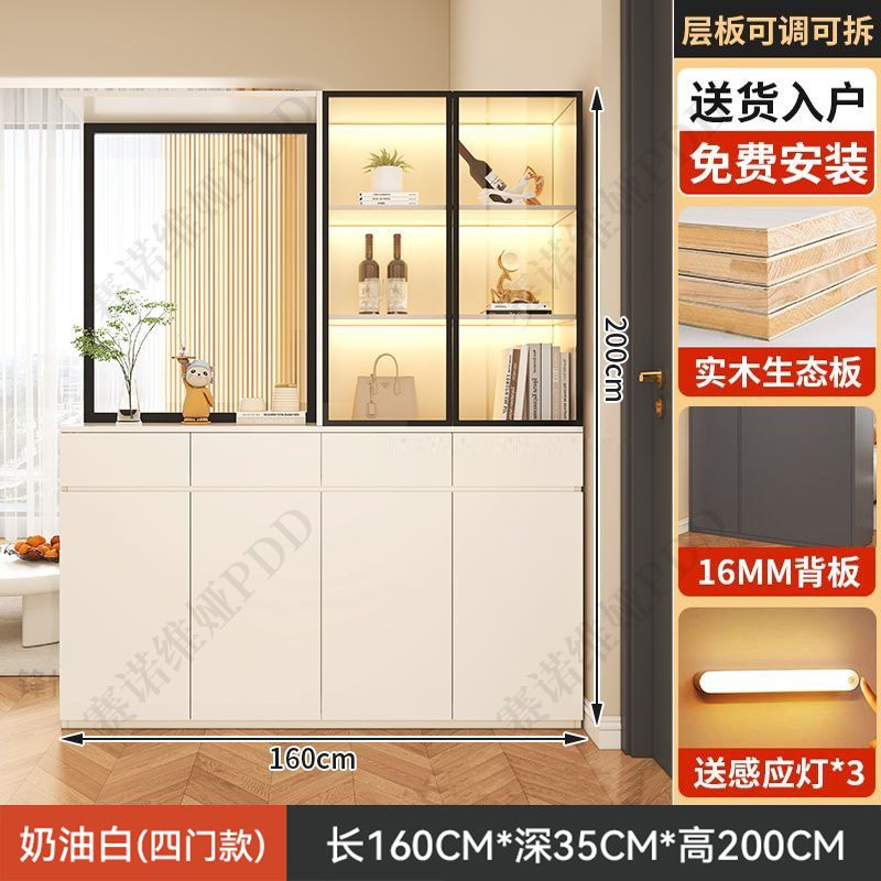 實木鞋櫃入戶正對門口屏風隔斷客廳遮擋儲物玄關櫃輕奢靠牆置物櫃
