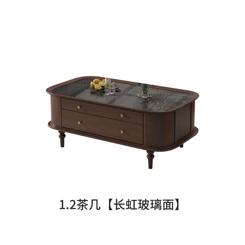 美式复古茶几电视柜组合现代简约欧式法式实木客厅客厅全套家具