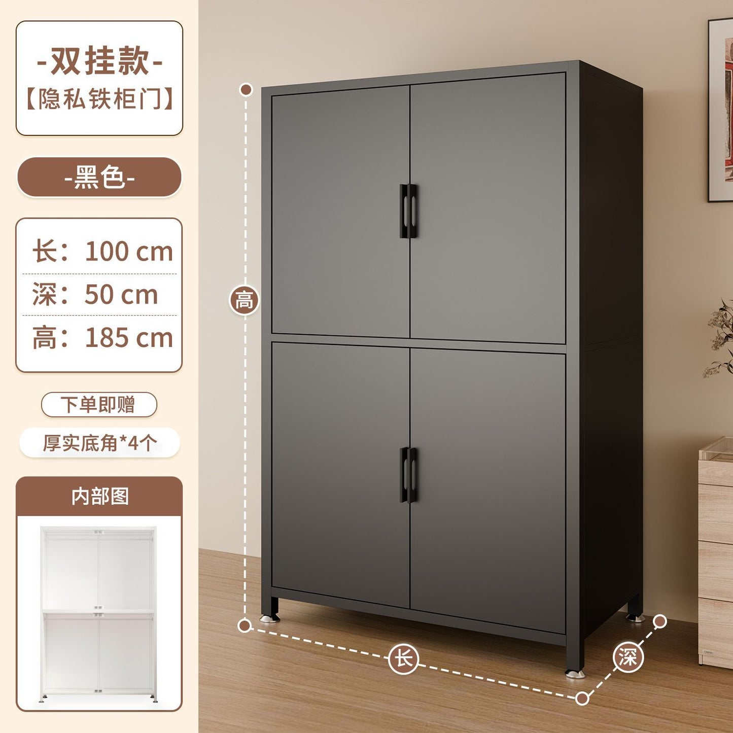 钢制衣柜卧室家用经济型铁艺衣橱出租房用儿童2025爆款收纳挂衣柜