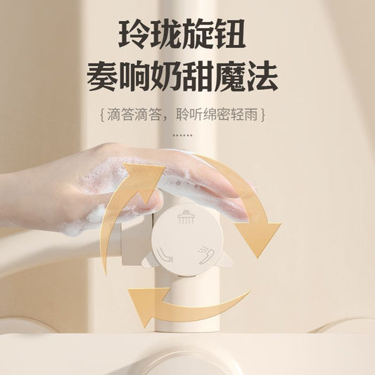 日豐奶油風白色淋浴花灑套裝家用全銅增壓沐浴器噴頭淋浴花灑套裝