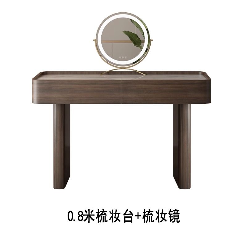 高端意式極簡收納鬥櫃梳妝檯一體高端意式極簡主臥室伸縮化妝桌子