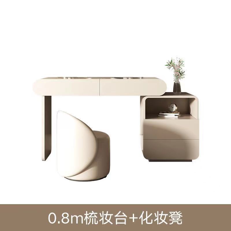 梳妝檯現代簡約輕奢高級家用化妝桌網紅巖板梳妝桌收納櫃一體臥室