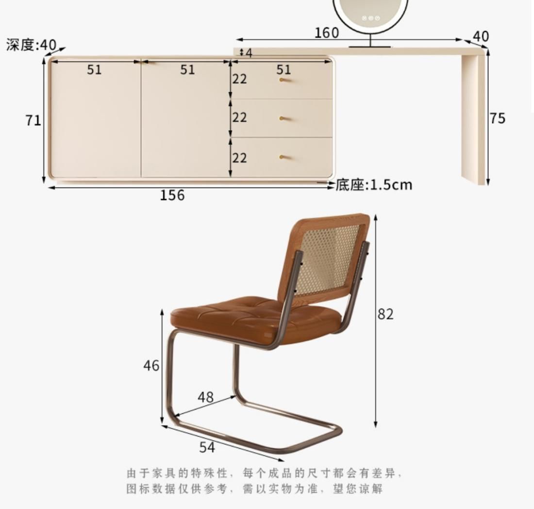 一體化妝桌伸縮高級簡約現代臥室客廳家用北歐實木ins風牀頭