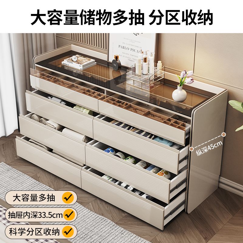 轻奢斗柜梳妆台一体简约现代卧室床尾展示储物柜客厅靠墙收纳柜子
