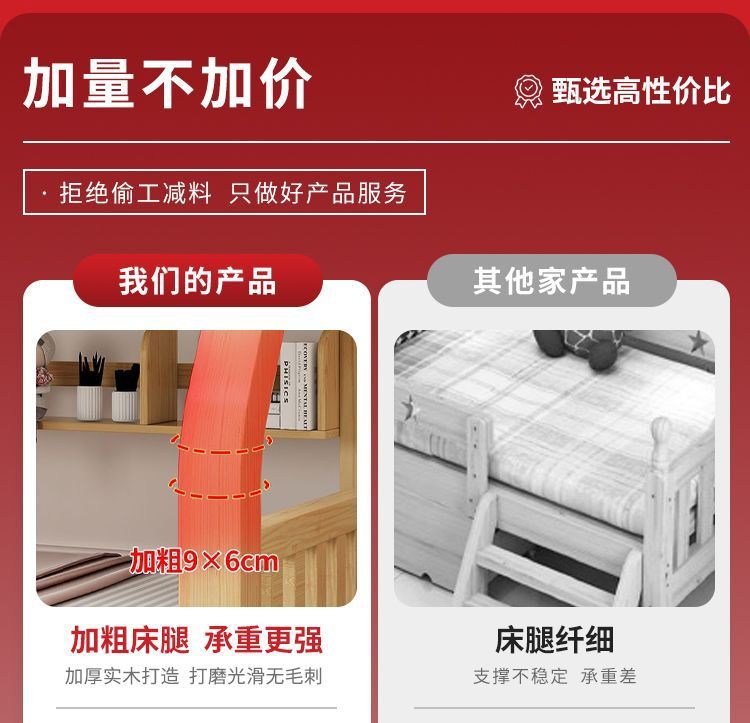 全實木上下牀經濟型子母牀兒童牀高低牀上下鋪牀二層木牀加厚加粗