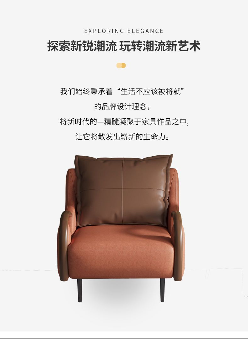 現代簡約沙發椅單人客廳休閒椅設計師北歐輕奢靠椅陽臺懶人躺椅
