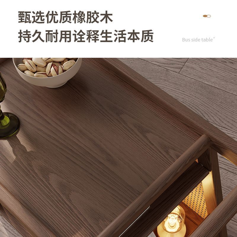尚馨阁实木移动茶几小推车沙发边几侧边柜客厅巴士餐车可移动茶台