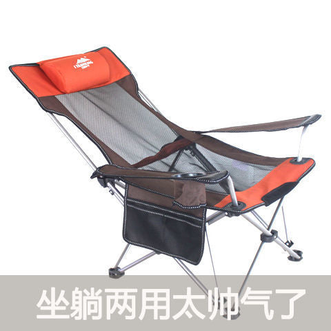 户外折叠椅钓鱼椅便携坐躺两用躺椅午休床露营沙滩椅多功能躺椅凳