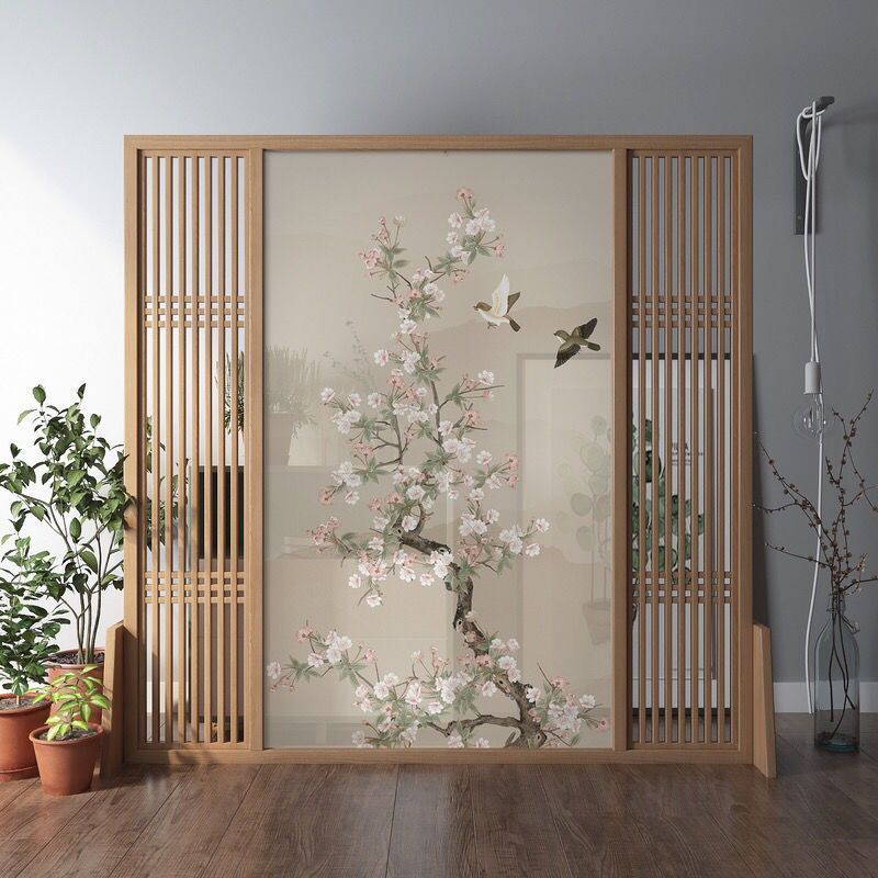 屏風隔斷裝飾客廳現代簡約小戶型玄關新中式實木隔斷牆屏風座屏