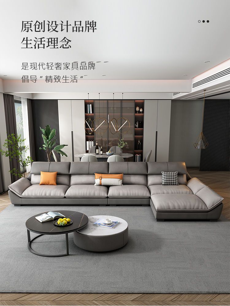北歐免洗輕奢科技布沙發現代簡約客廳直排貴妃布藝乳膠貓爪皮沙發