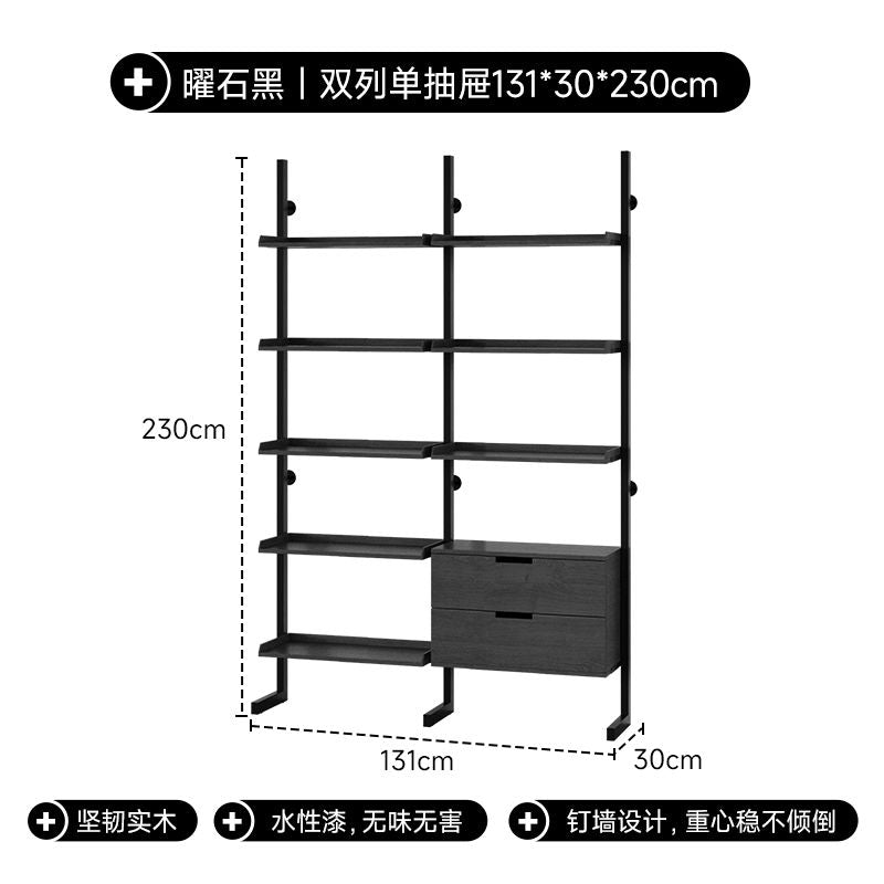 实木展示柜书架一体靠墙办公家用2024高端落地款文件柜分层置物架