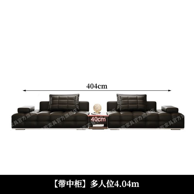 2025新款勞倫斯真皮輕奢意式極簡客廳設計師別墅大小戶型皮藝沙發