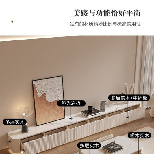 北歐意式輕奢巖板客廳臥室現代簡約高級電視櫃網紅極簡地櫃一整套