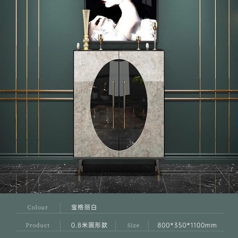 意式輕奢極簡餐邊櫃客廳靠牆玄關儲物櫃現代高檔家用茶水櫃子定製