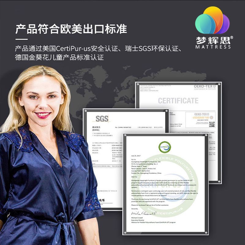 夢輝思雙人捲包軟硬適中獨立靜音彈簧摺疊星級酒店牀墊
