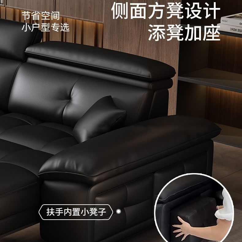 雲山棲意式極簡勞倫斯功能電動沙發客廳直排零靠牆真皮沙發可伸縮