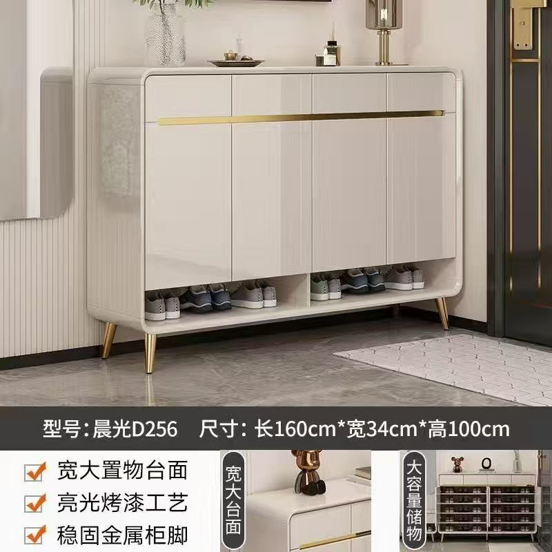 新款烤漆門口鞋櫃玄關輕奢家用靠牆收納大容量現代簡約入戶儲物櫃