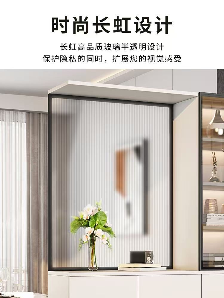 玄關櫃入戶門口鞋櫃靠牆客廳輕奢玻璃酒櫃屏風隔斷櫃家用儲物櫃子