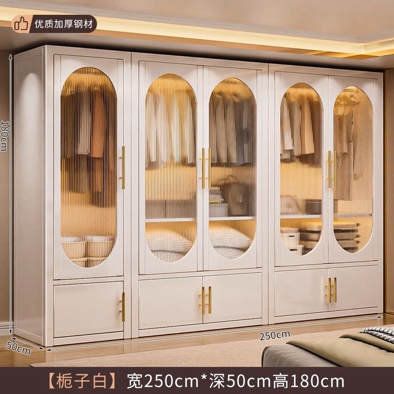 家用卧室铁艺衣橱收纳儿童房衣帽间住宅衣物收纳钢制衣柜衣服挂架