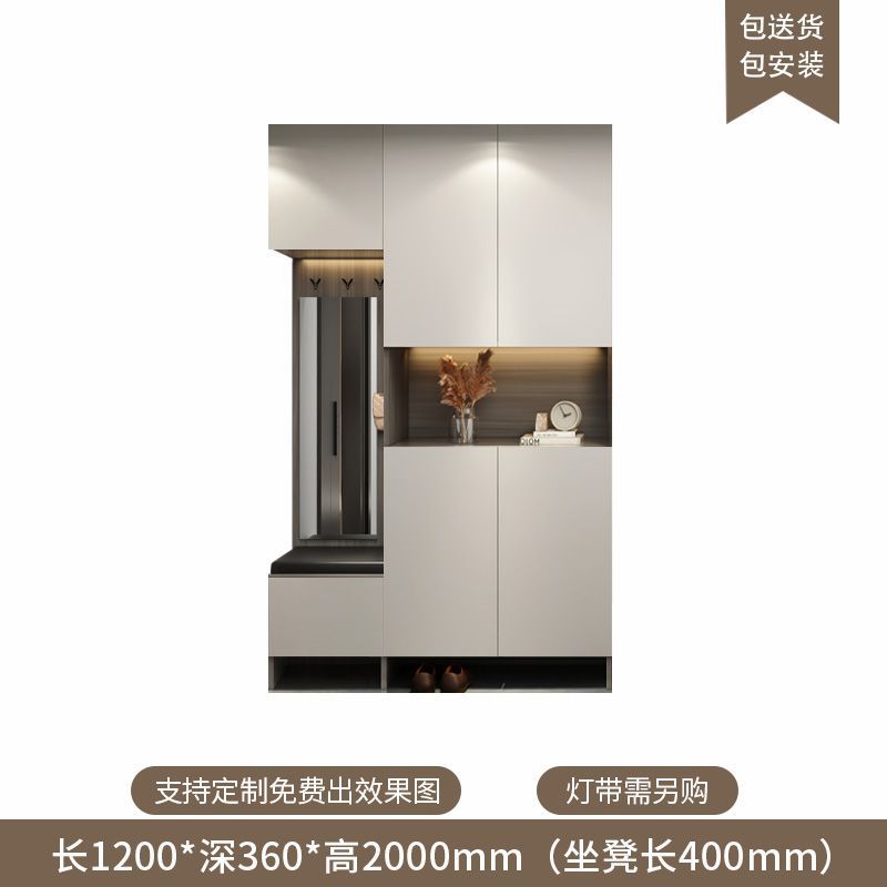 定製進門入戶鞋櫃家用門口一體坐凳靠牆大容量現代簡約玄關鞋櫃