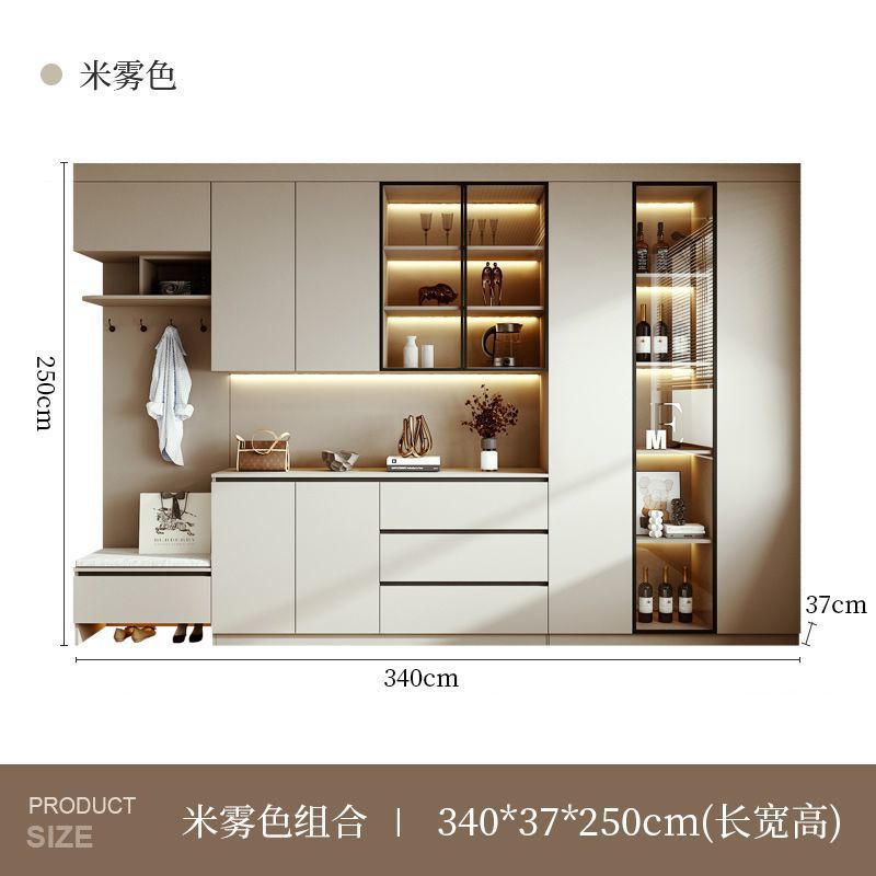 巧幫手輕奢入戶鞋櫃餐邊櫃一體靠牆簡約現代進門酒櫃玄關櫃客廳