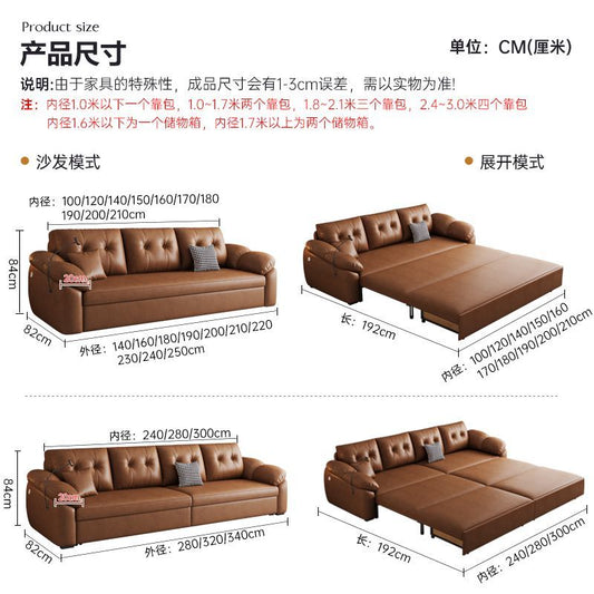 可摺疊摺疊奶油沙發牀沙發多功能新款一體兩用儲物小戶型客廳雙人