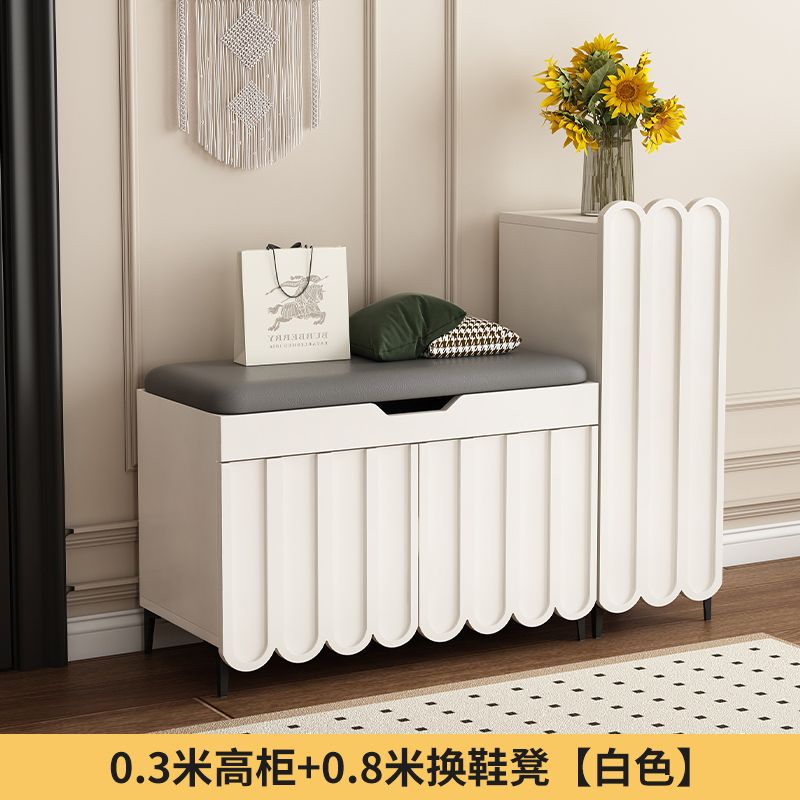 美式時尚入門換鞋凳家用可坐軟包鞋櫃多功能坐凳儲物一體穿鞋凳【5天內發貨】
