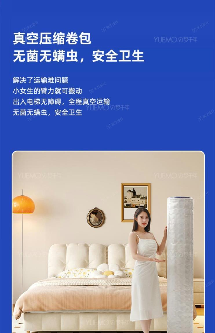 壓縮牀墊酒店獨立彈簧牀墊軟墊家用護脊席夢思壓縮捲包