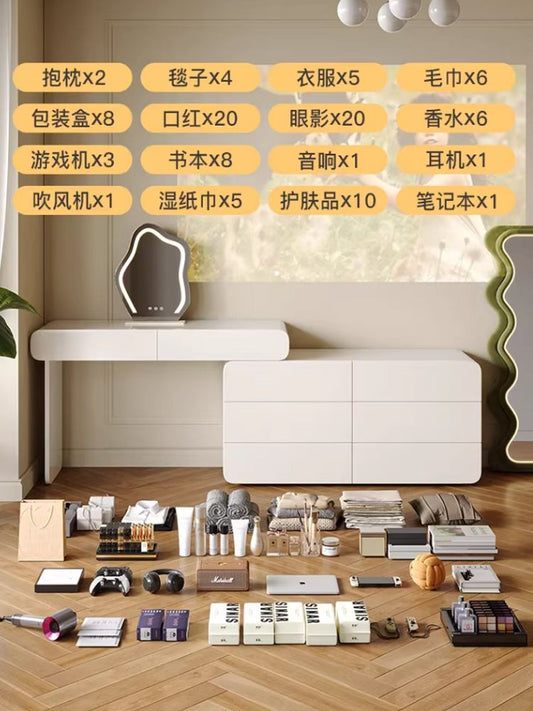 世紀大師 輕奢梳妝檯收納櫃一體現代簡約化妝臺ins風伸縮化妝桌
