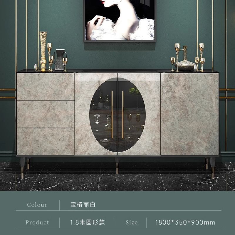 意式輕奢極簡餐邊櫃客廳靠牆玄關儲物櫃現代高檔家用茶水櫃子定製