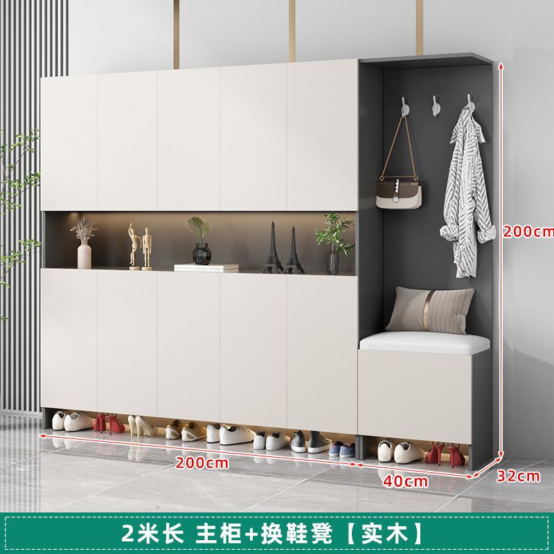實木入戶鞋櫃玄關櫃家用門口儲物櫃樓道走廊大容量一體靠牆收納櫃