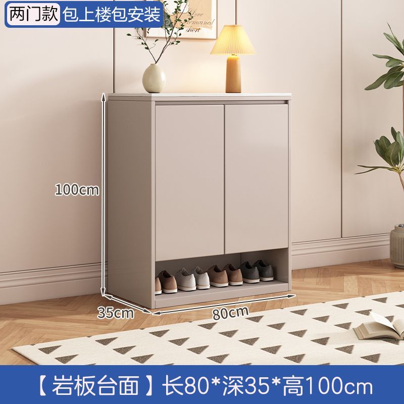 實木巖板鞋櫃多層家用門口大容量儲物櫃包郵一體靠牆入戶玄關鞋櫃