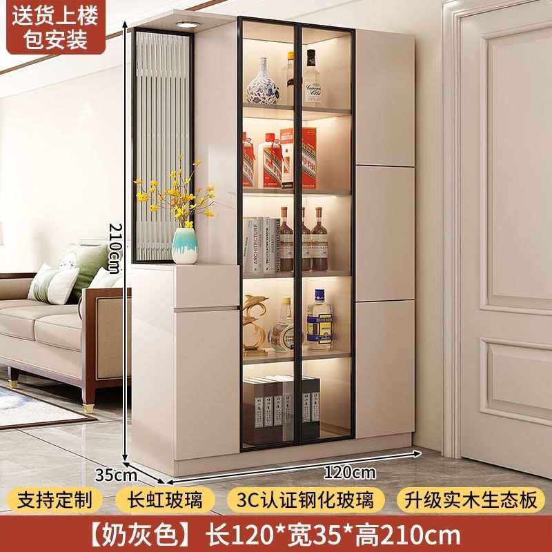 實木入戶玄關櫃鞋櫃一體客廳隔斷屏風櫃正對門儲物門廳櫃中古定製