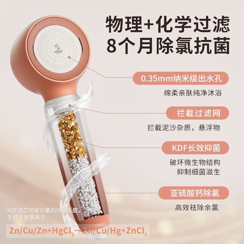 七水花【618上新】KDF長效除氯過濾花灑反衝洗防堵增壓家用花灑
