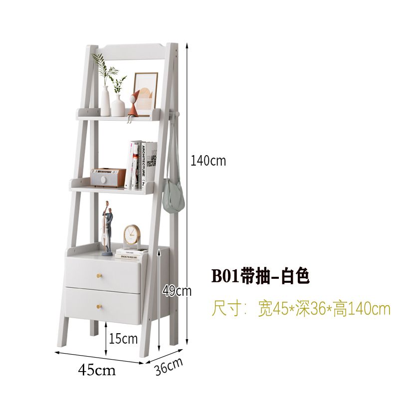 全實木牀頭櫃書架組合牀頭臥室房間展廳客廳儲物收納置物落地書架