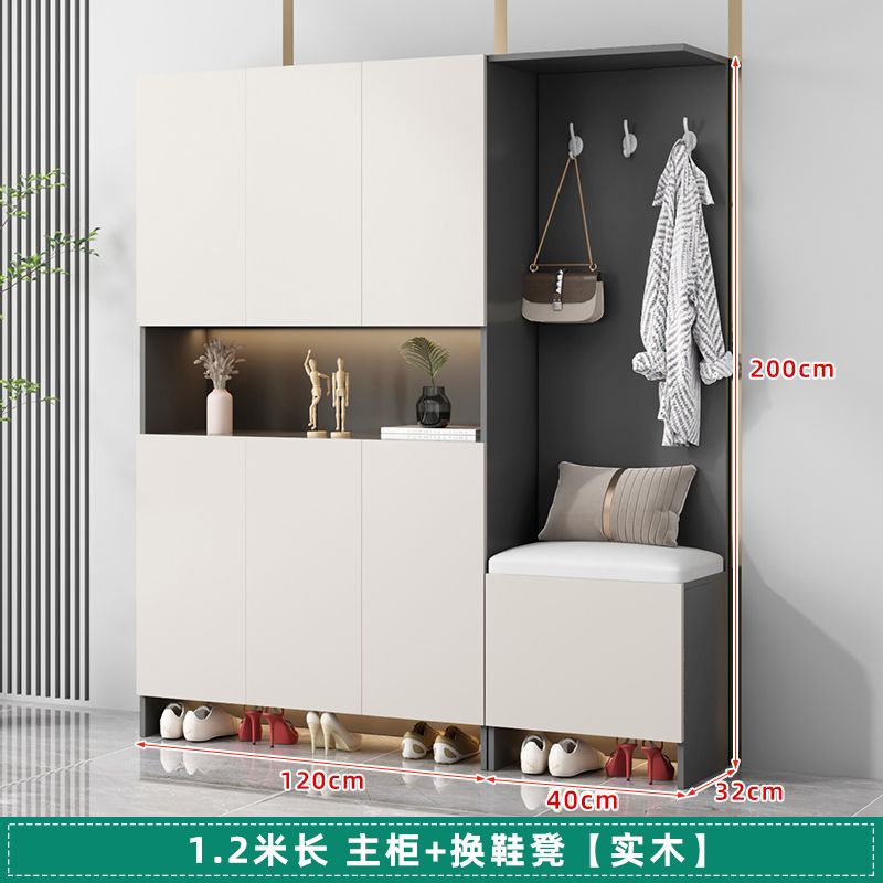 實木入戶鞋櫃玄關櫃家用門口儲物櫃樓道走廊大容量一體靠牆收納櫃
