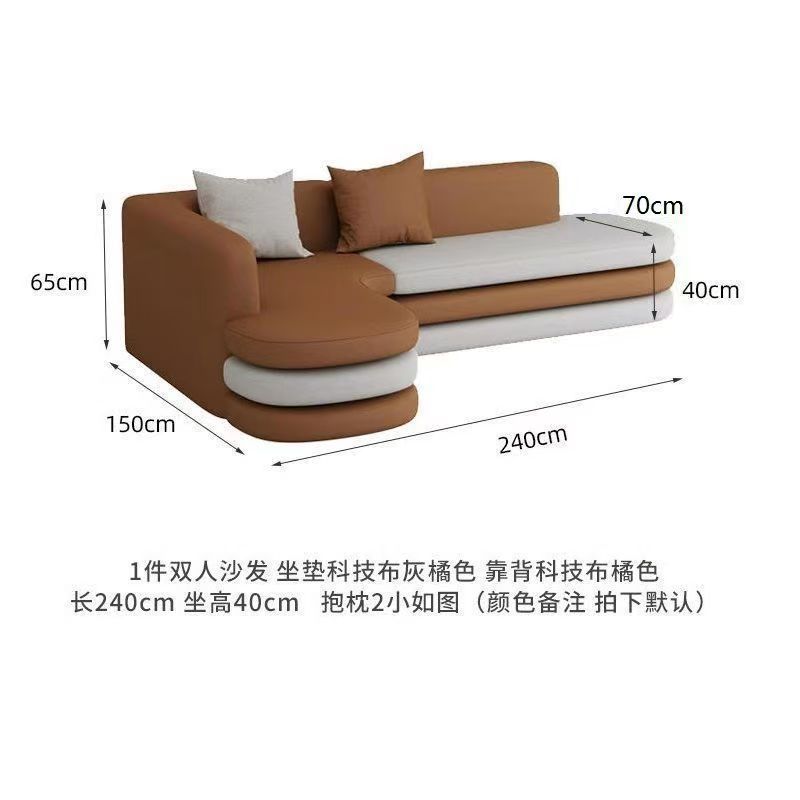 美容院休息区接待异形l型沙发七字型沙发客厅别墅平层转角沙发