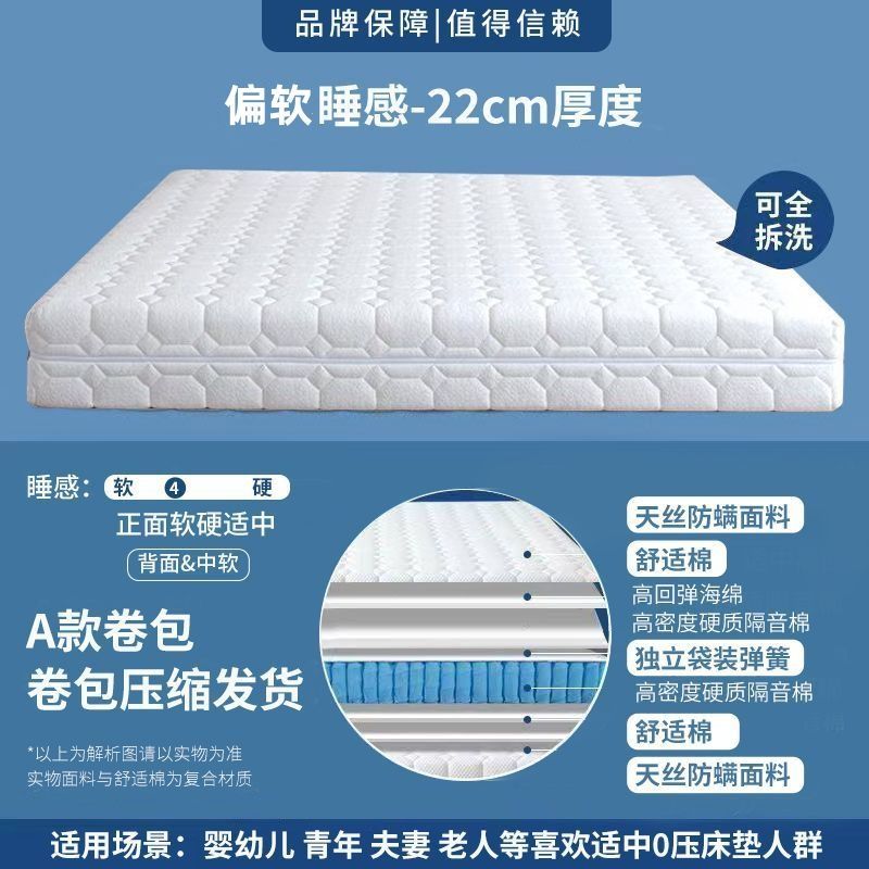 全拆式牀墊捲包壓縮牀墊可拆洗靜音家用乳膠椰棕牀墊可拆洗牀墊