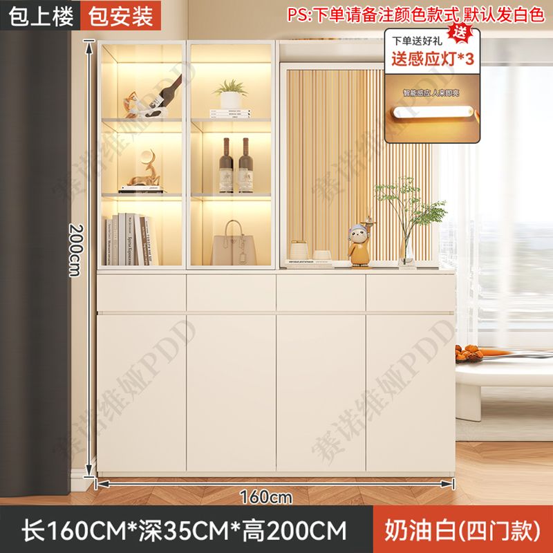 實木鞋櫃入戶正對門口屏風隔斷客廳遮擋儲物玄關櫃輕奢靠牆置物櫃