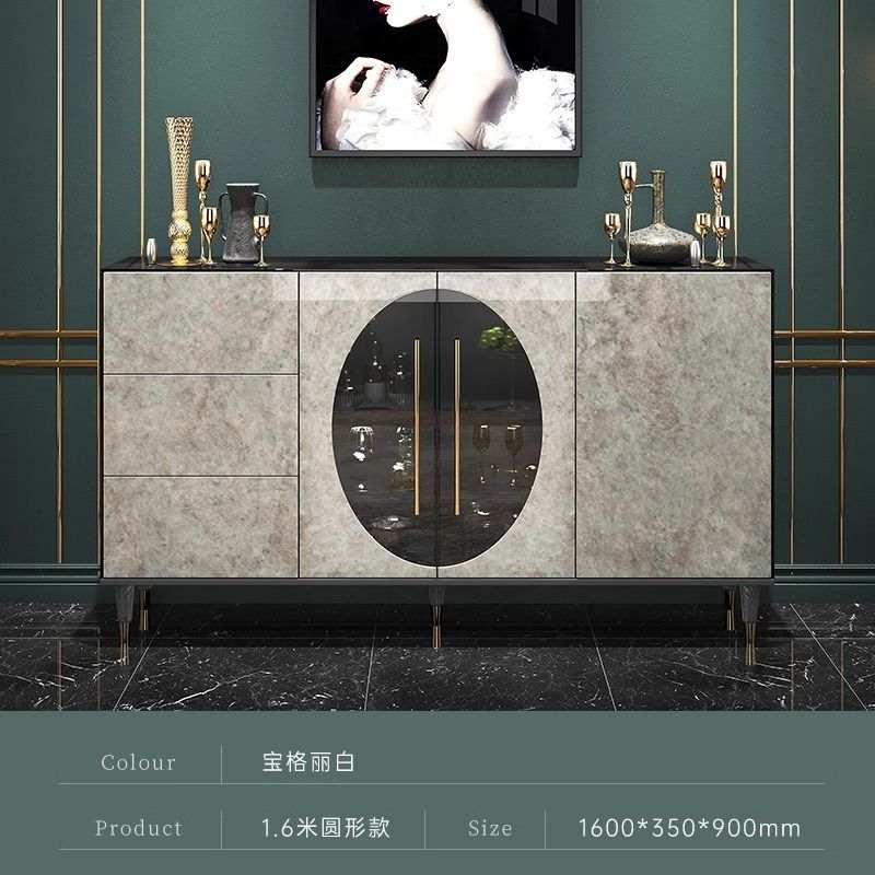 意式輕奢極簡餐邊櫃客廳靠牆玄關儲物櫃現代高檔家用茶水櫃子定製