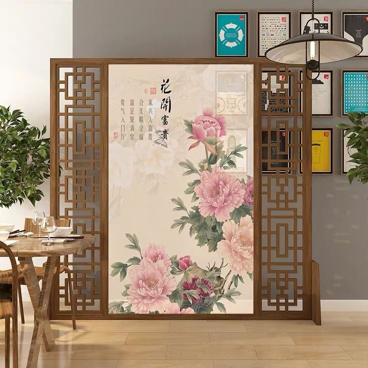 屏風隔斷裝飾客廳現代簡約小戶型玄關新中式實木隔斷牆屏風座屏