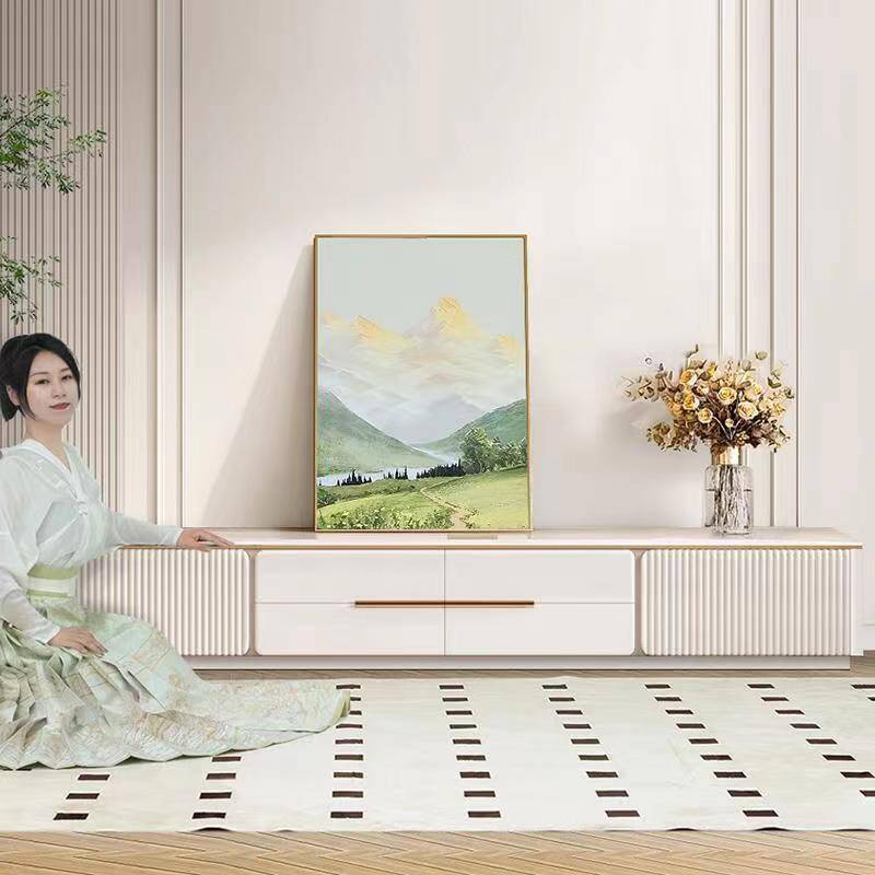岩板全实木轻奢电视柜茶几组合现代简约客厅2025年新款高端高级感