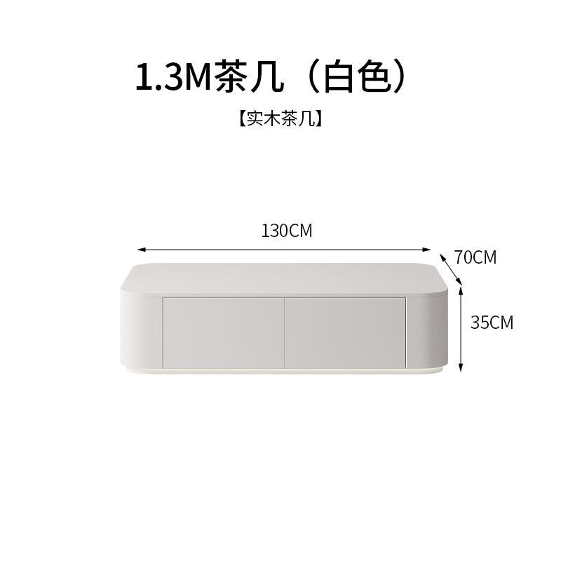 奶油風激光電視櫃現代簡約收納儲物櫃小戶型落地櫃北歐實木電視櫃