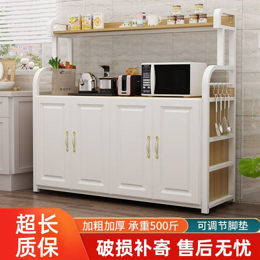厨房橱柜收纳置物架电饭锅微波炉架子家用多层餐边柜落地储物柜子