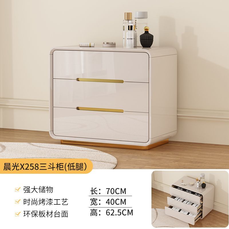 2025新款现代简约卧室梳妆台房间化妆桌斗柜一体靠墙收纳柜储物柜